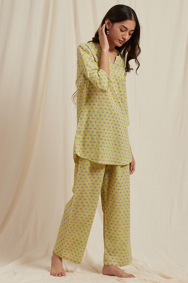 Yellow Cotton Pyjama Set