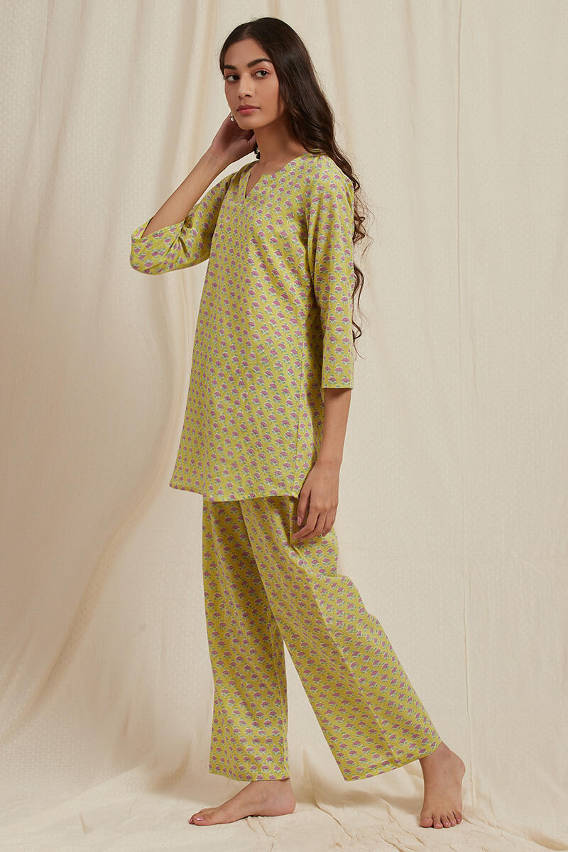 Yellow Cotton Pyjama Set