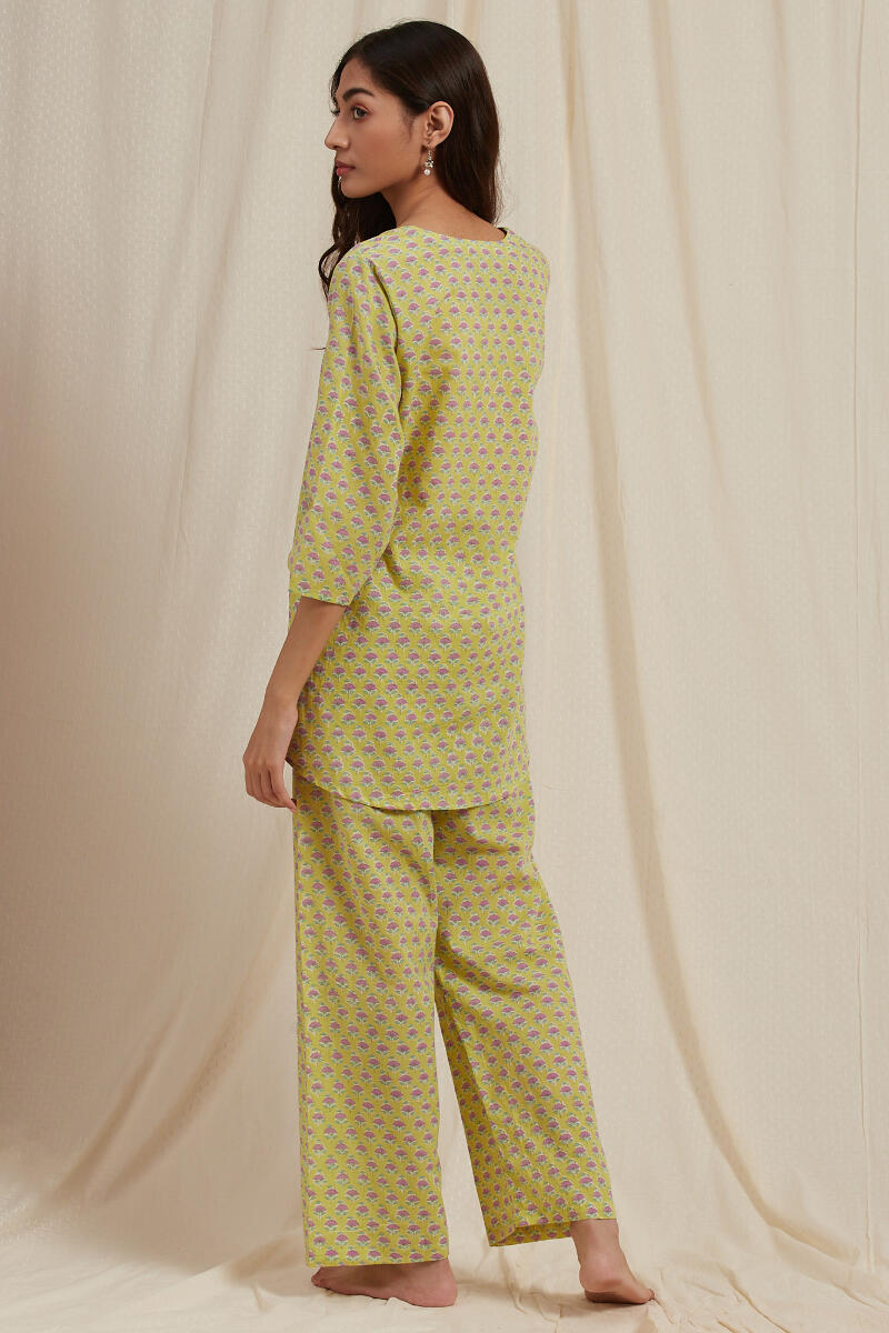 Yellow Cotton Pyjama Set