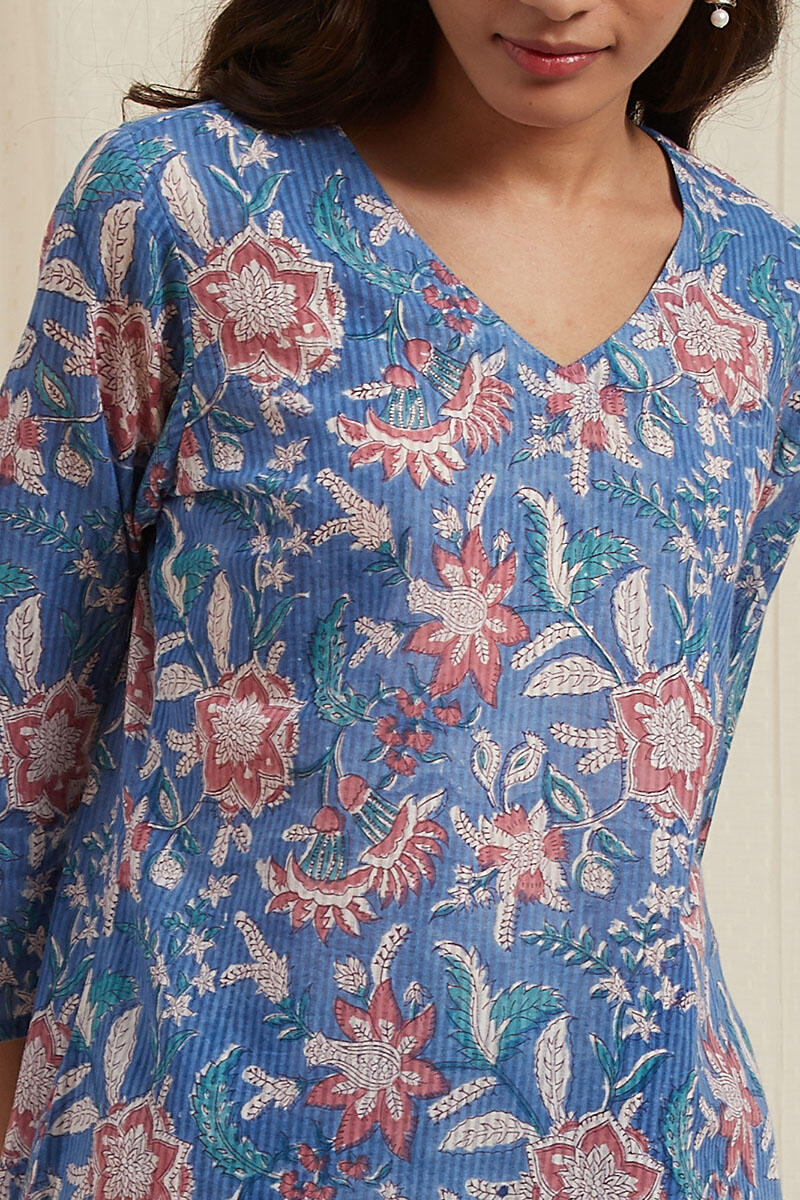 Blue Cotton Pyjama Set