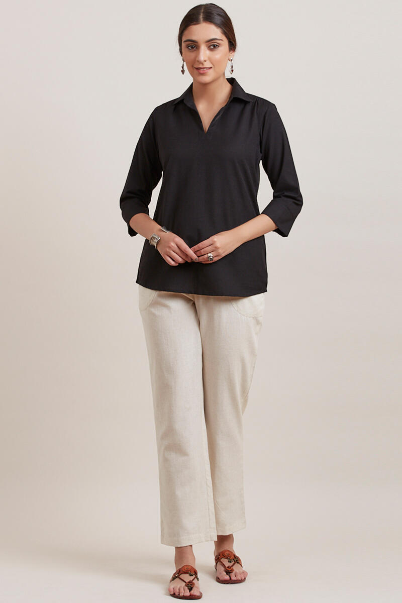Black Handcrafted Cotton Top
