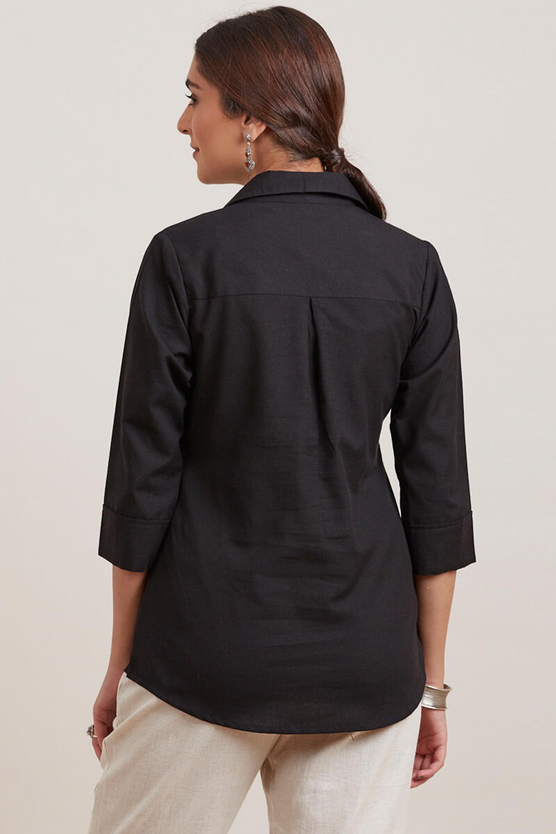 Black Handcrafted Cotton Top