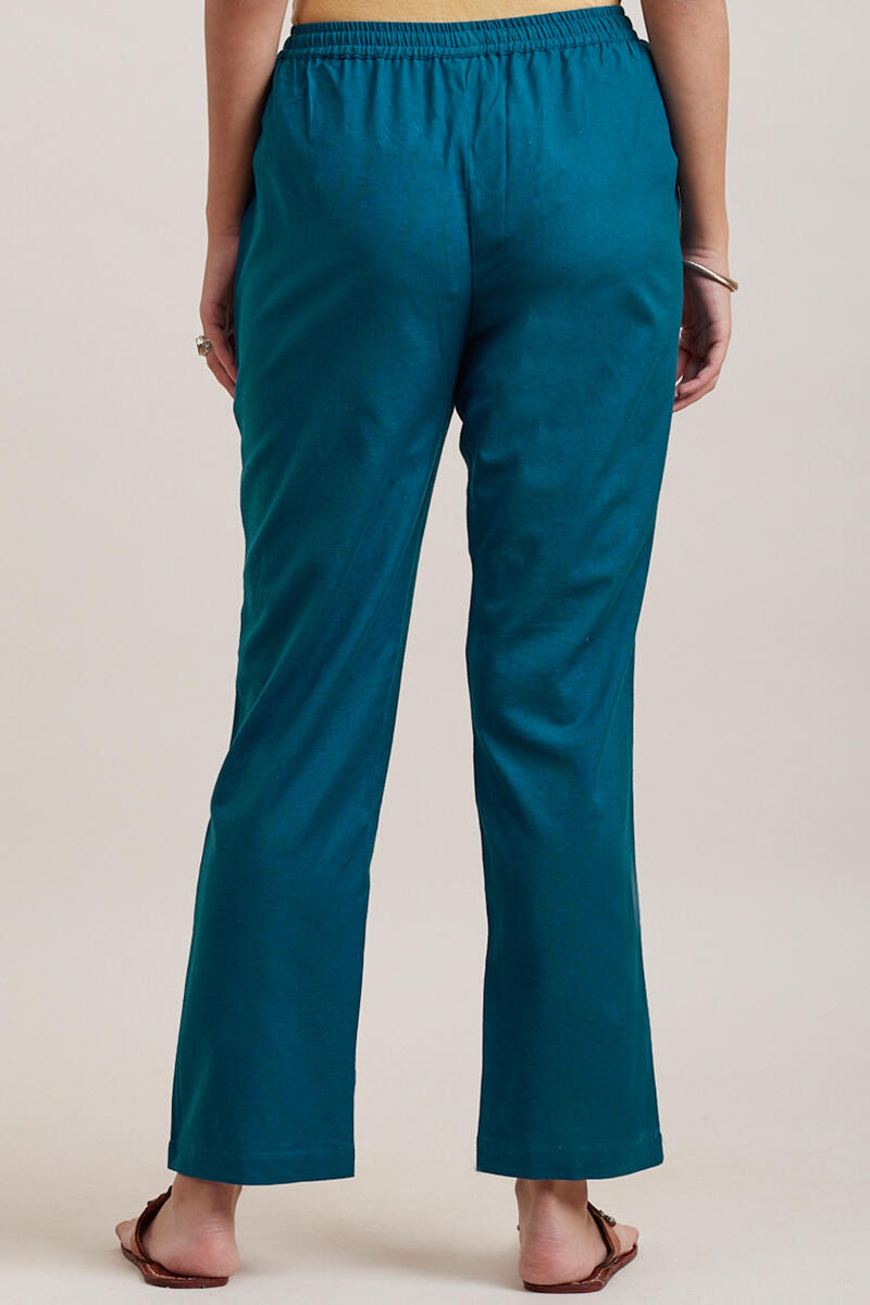 Blue Handcrafted Cotton Pants