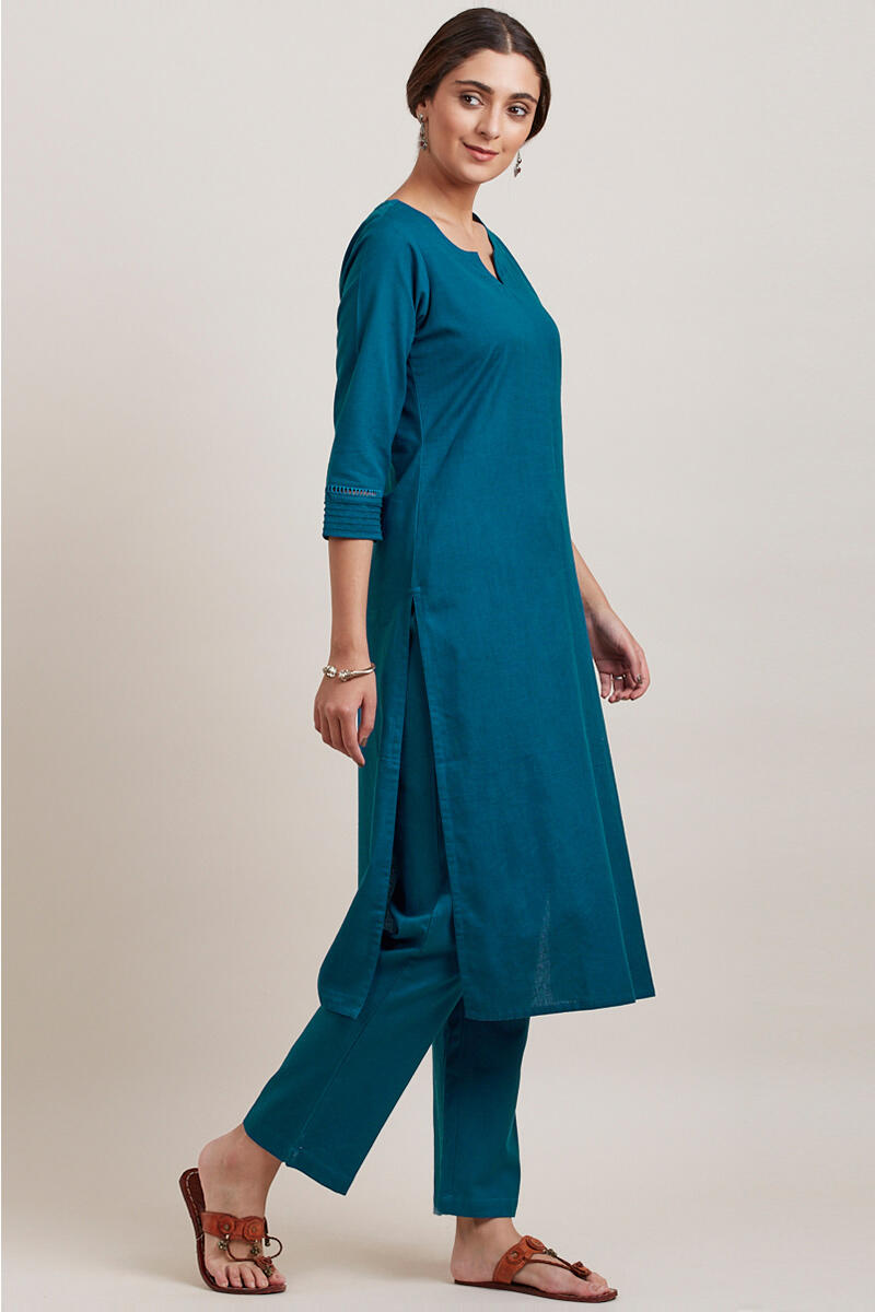 Blue Handcrafted Cotton Pants