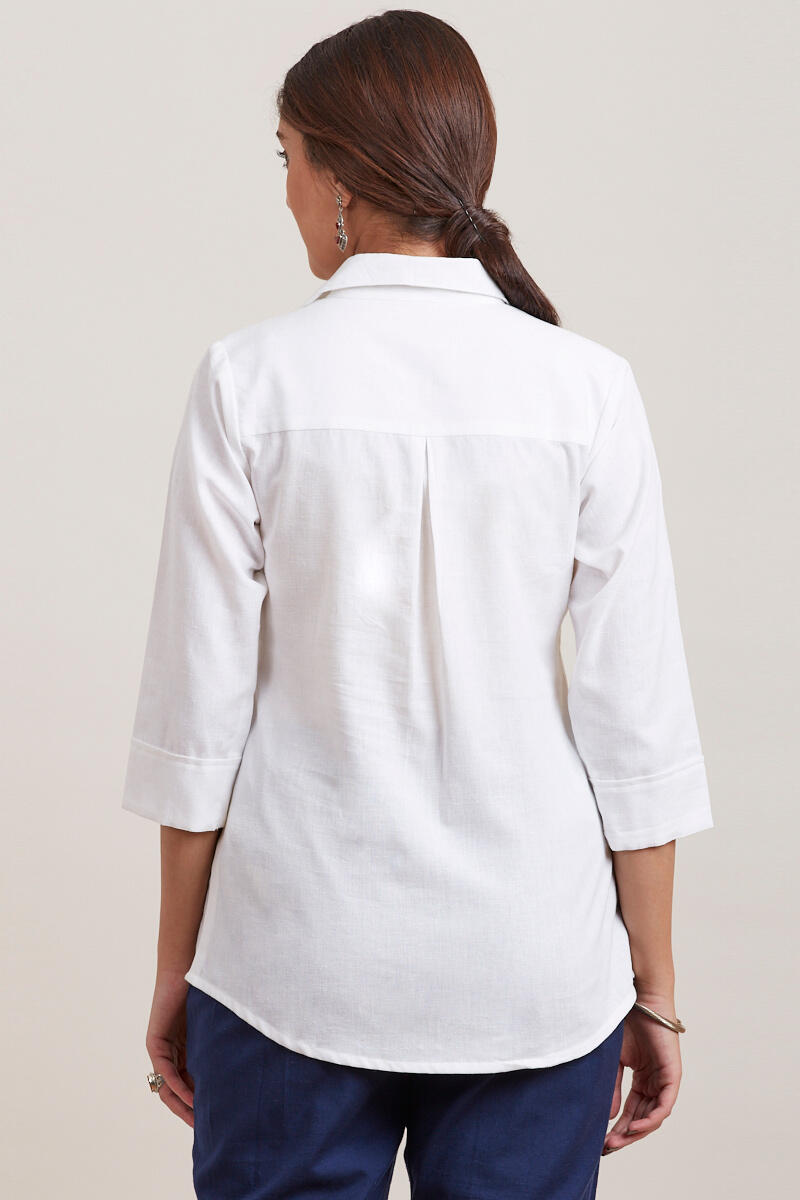 White Handcrafted Cotton Top