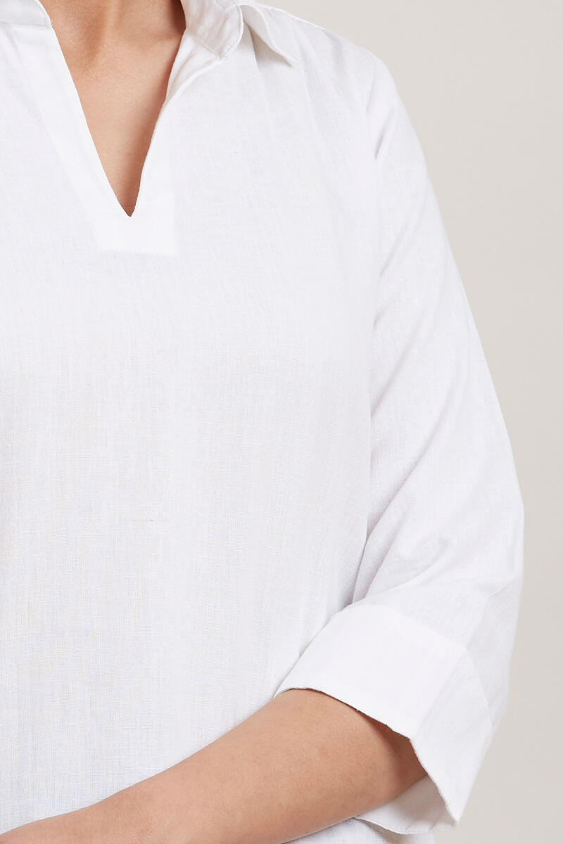 White Handcrafted Cotton Top
