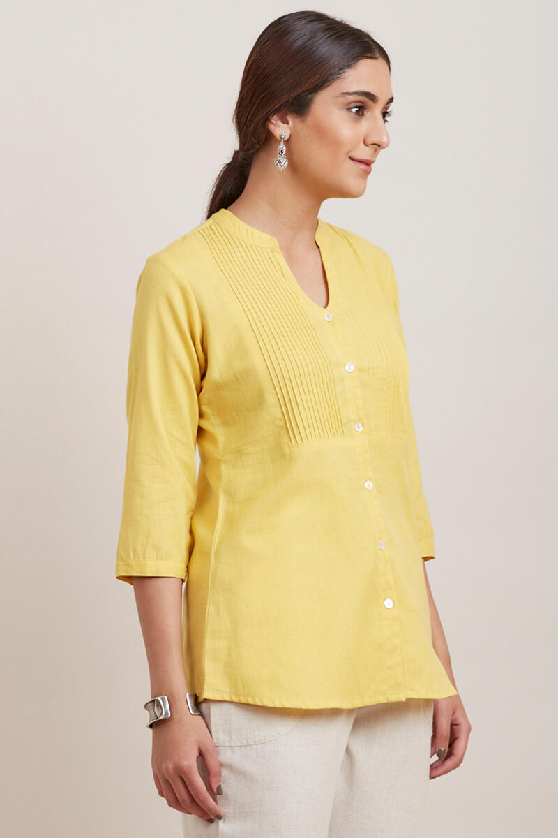 Yellow Handcrafted Cotton Shirt