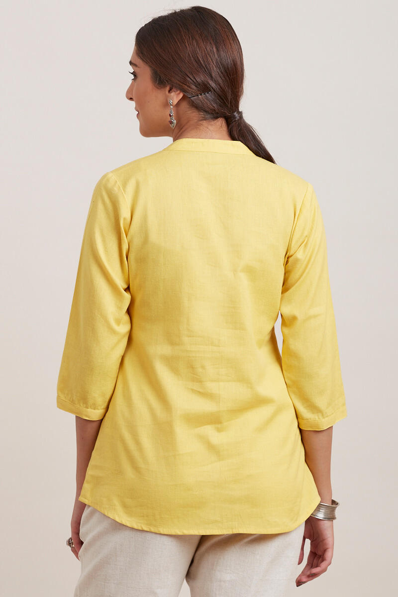 Yellow Handcrafted Cotton Shirt