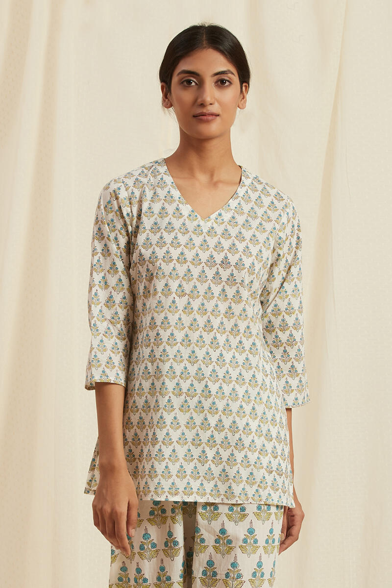 Turquoise Cotton Pyjama Set