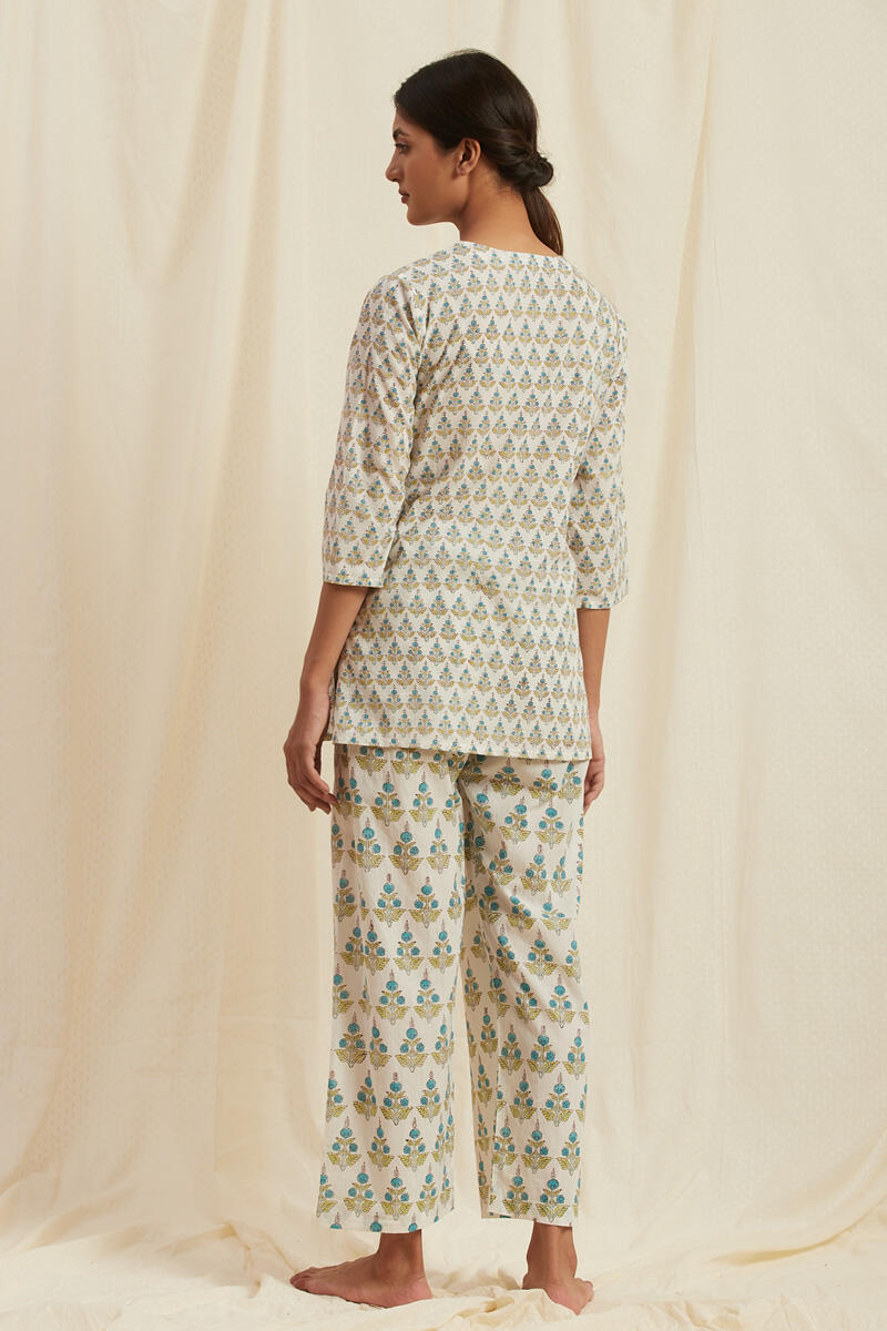 Turquoise Cotton Pyjama Set