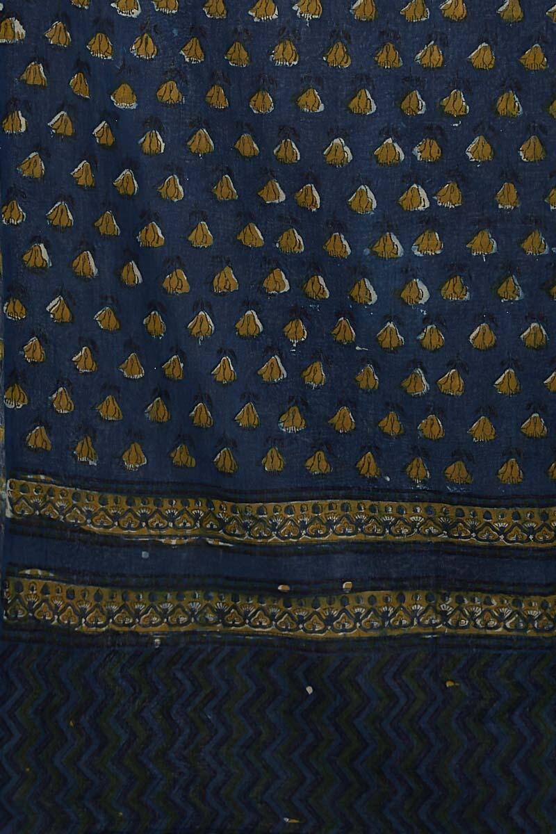 Indigo Block Printed Cotton Dupatta