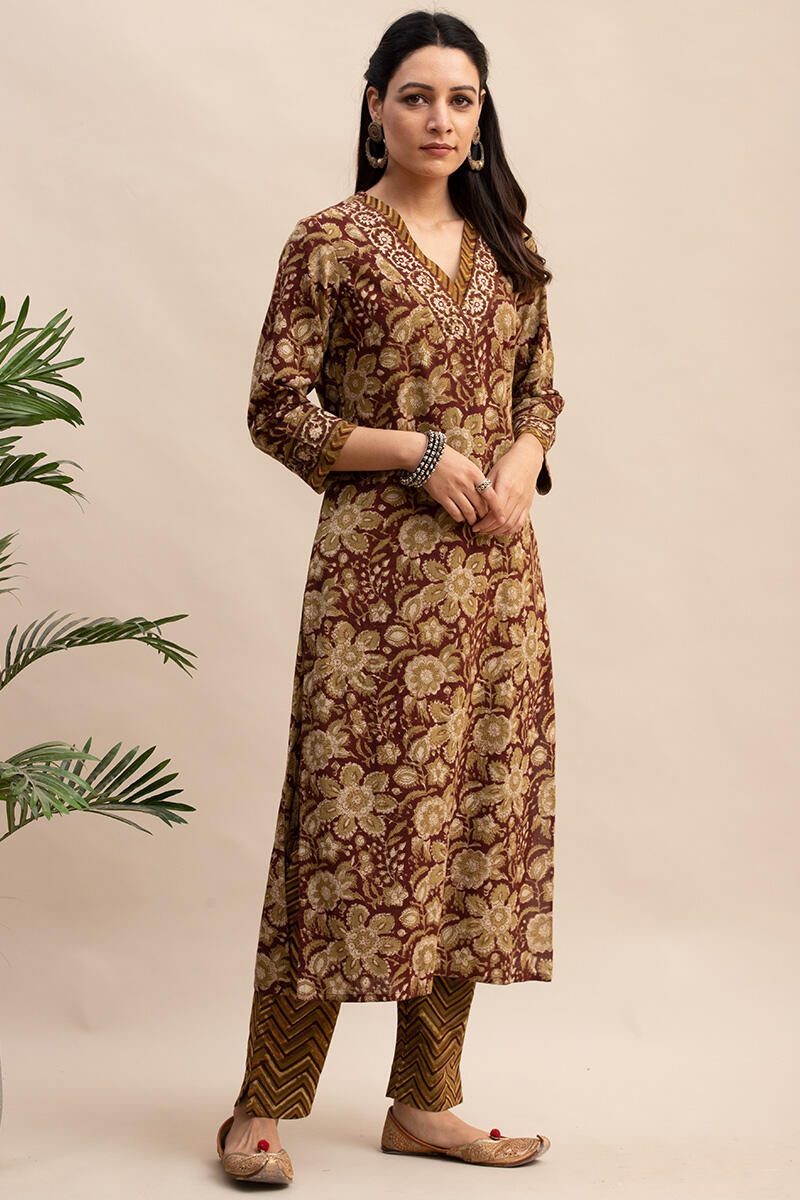 Bagru Block Printed Straight Cotton Kurta