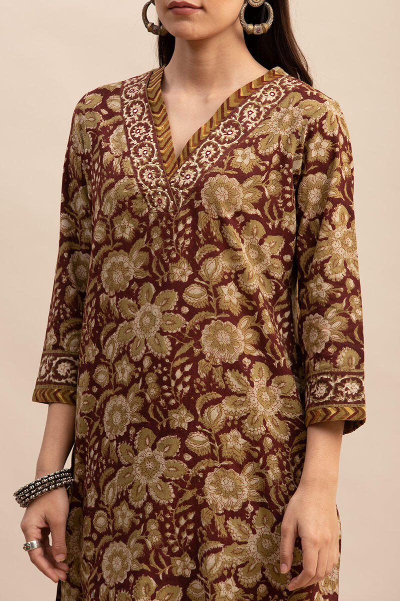 Bagru Block Printed Straight Cotton Kurta