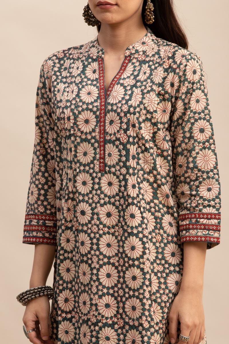 Bagru Block Printed Straight Cotton Kurta