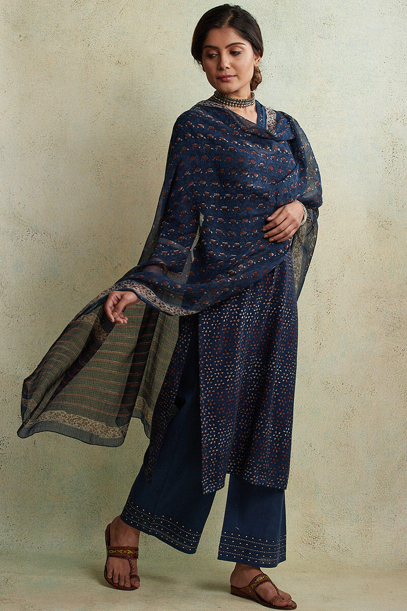 Sanganeri Block Printed Straight Cotton Kurta