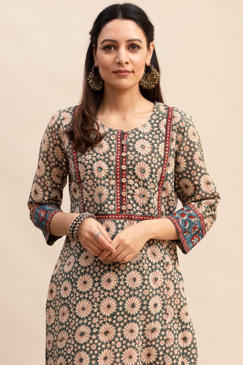 Bagru Block Printed Straight Cotton Kurta