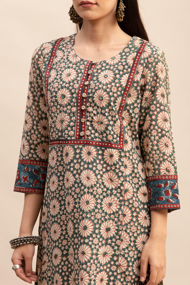 Bagru Block Printed Straight Cotton Kurta