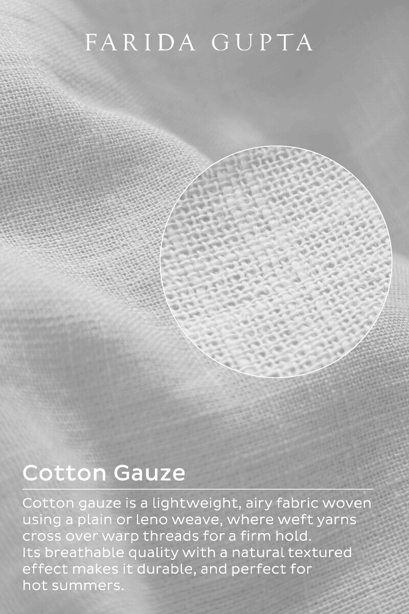 White Handcrafted Straight Cotton Flax Kurta