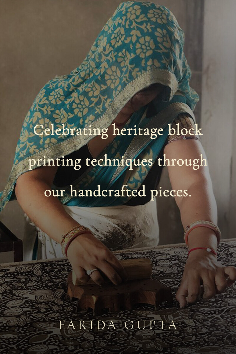 Grey Hand Block Printed Straight Cotton Kurta