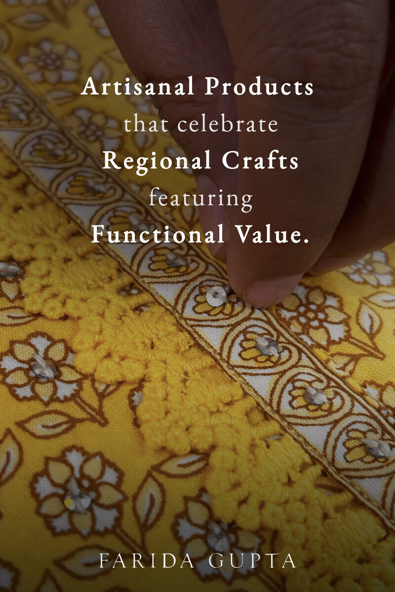 Yellow Hand Printed Straight Cotton Kurta