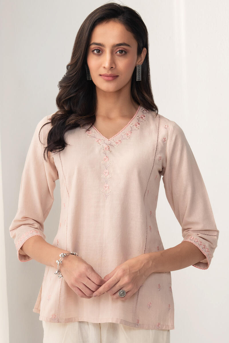 Peach Handcrafted Cotton Top