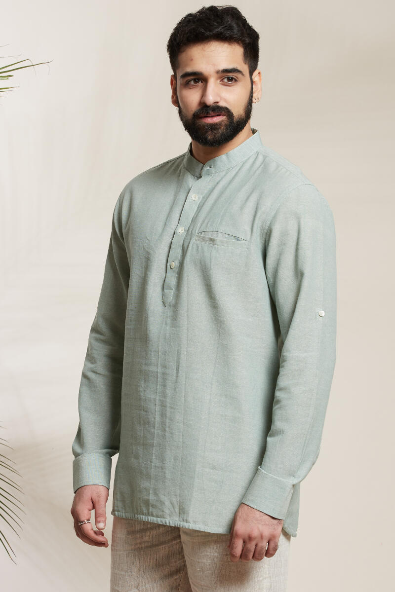Green Handcrafted Cotton Shirt
