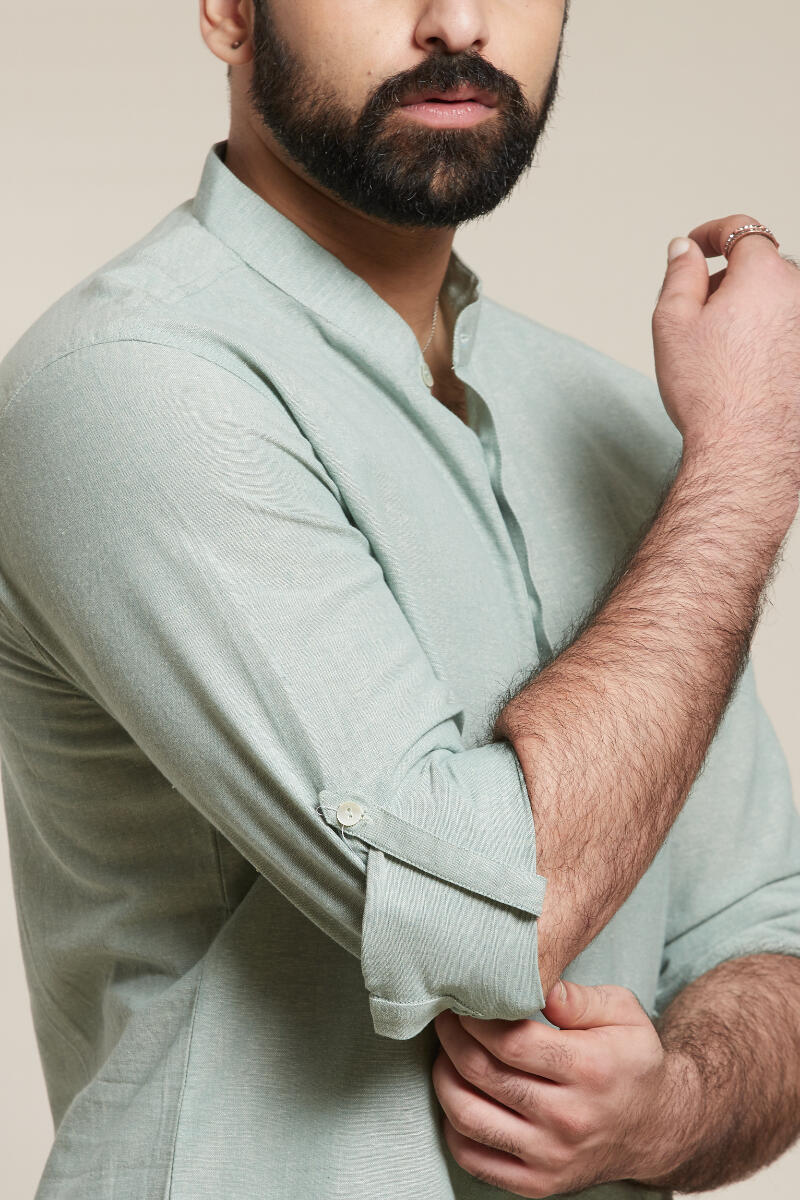 Green Handcrafted Cotton Shirt