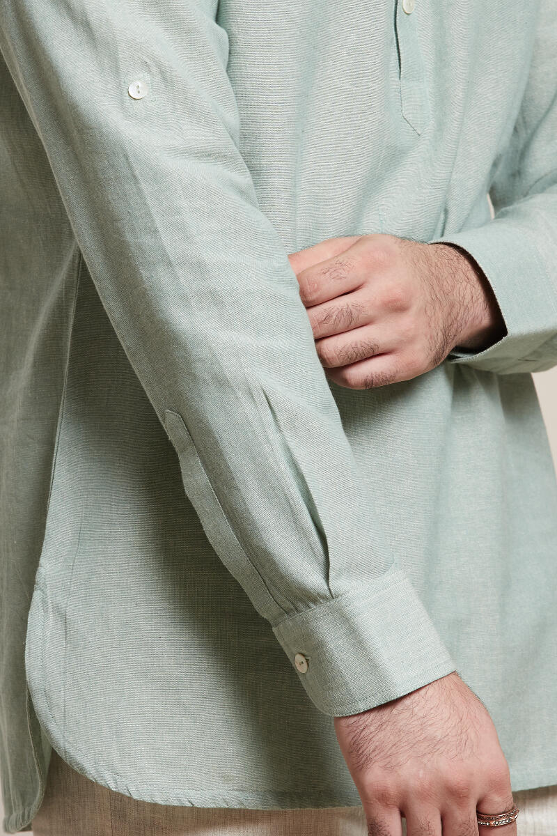 Green Handcrafted Cotton Shirt