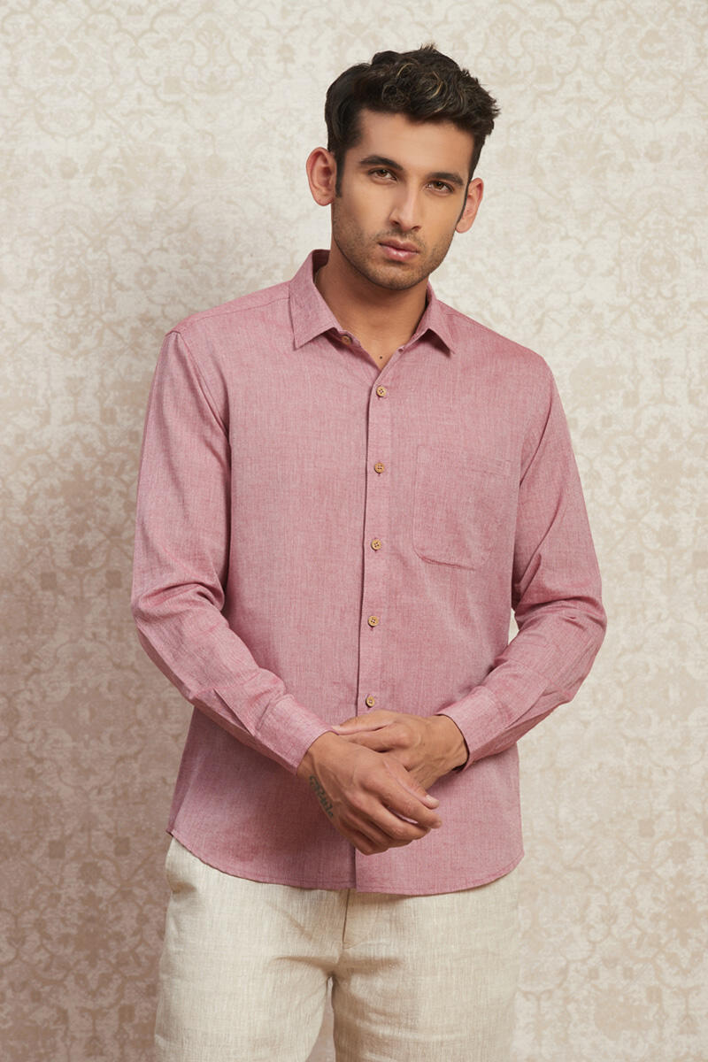 Maroon Handcrafted Cotton Shirt