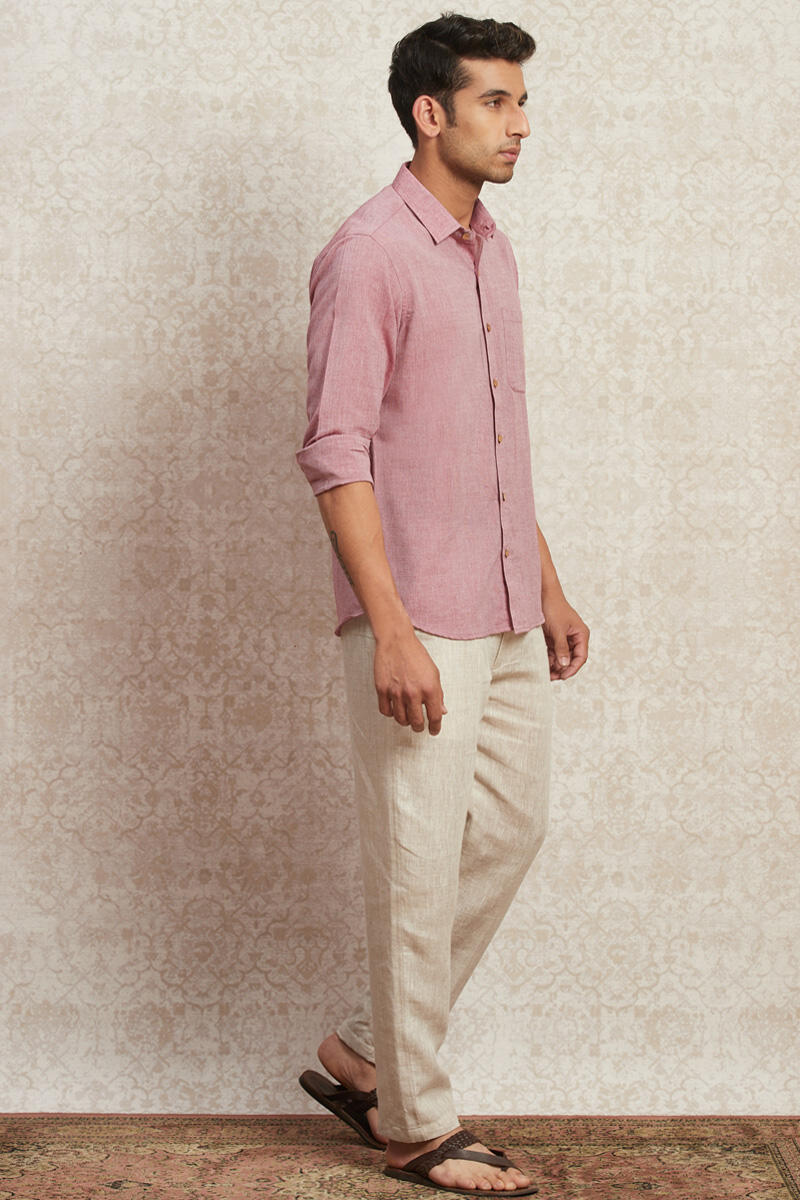 Maroon Handcrafted Cotton Shirt