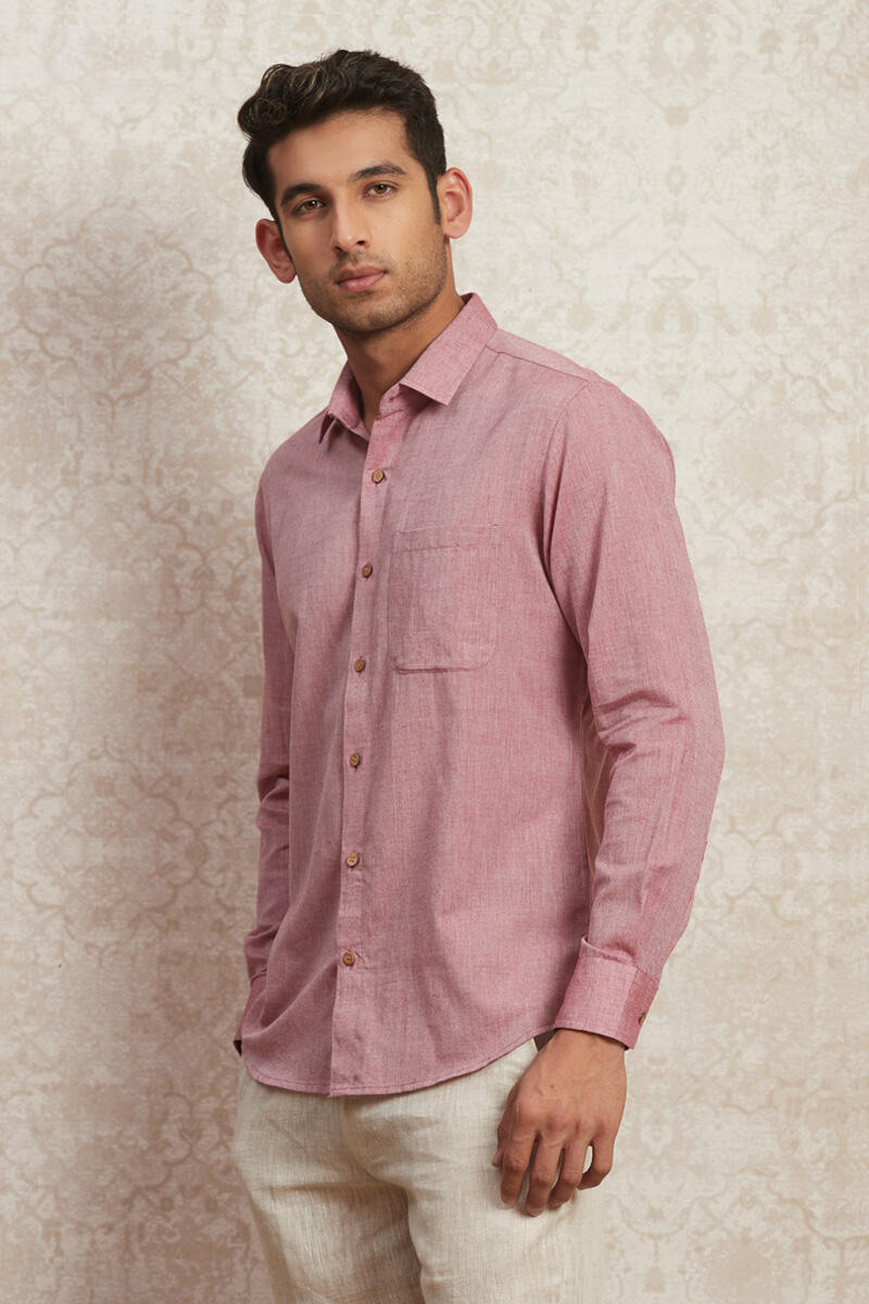 Maroon Handcrafted Cotton Shirt