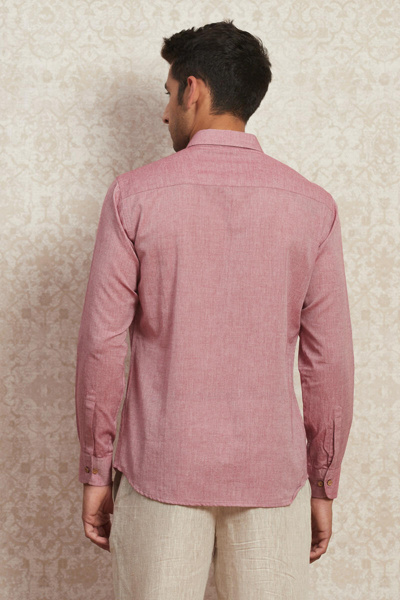Maroon Handcrafted Cotton Shirt