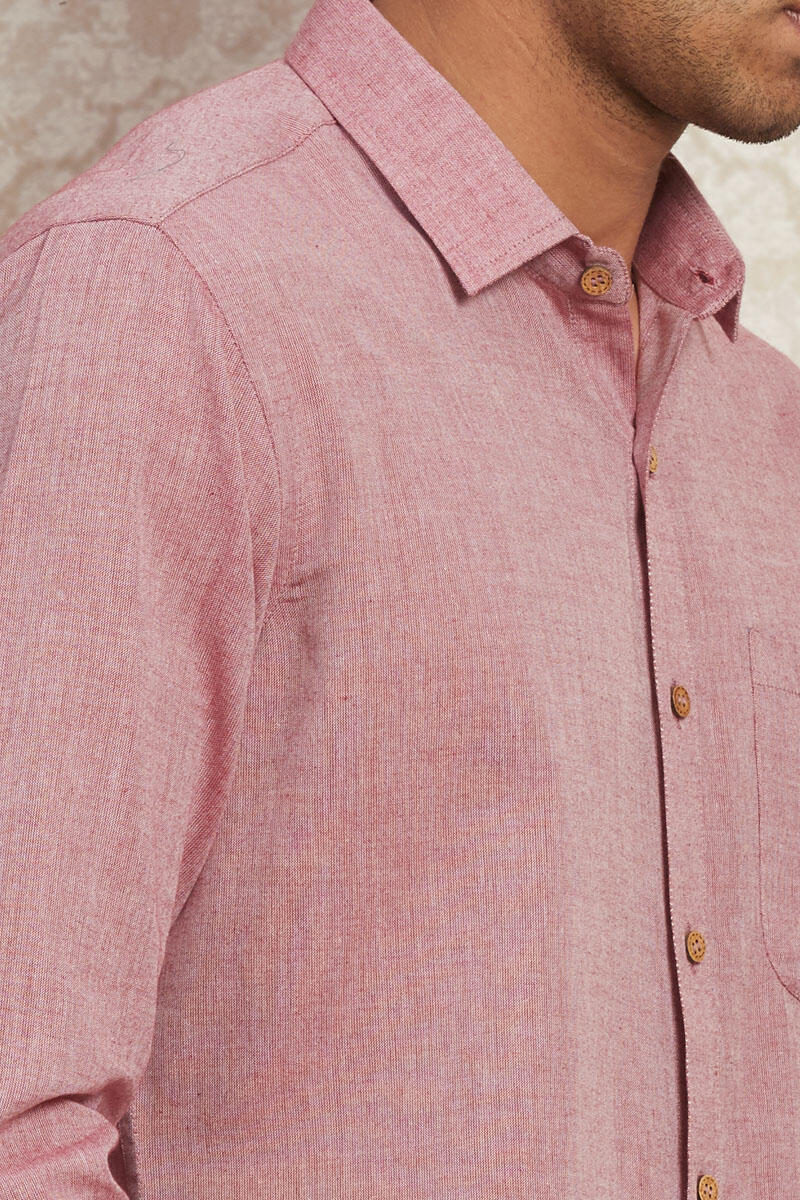 Maroon Handcrafted Cotton Shirt