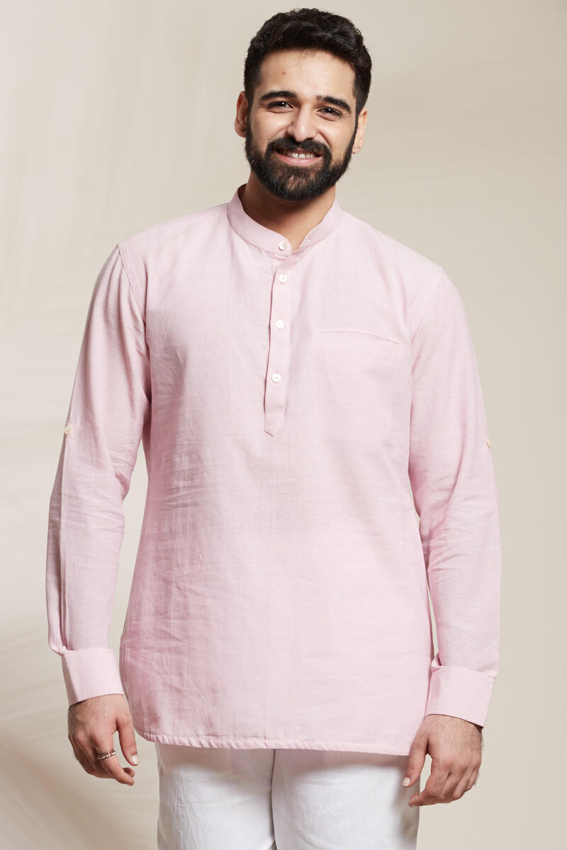 Pink Handcrafted Cotton Shirt