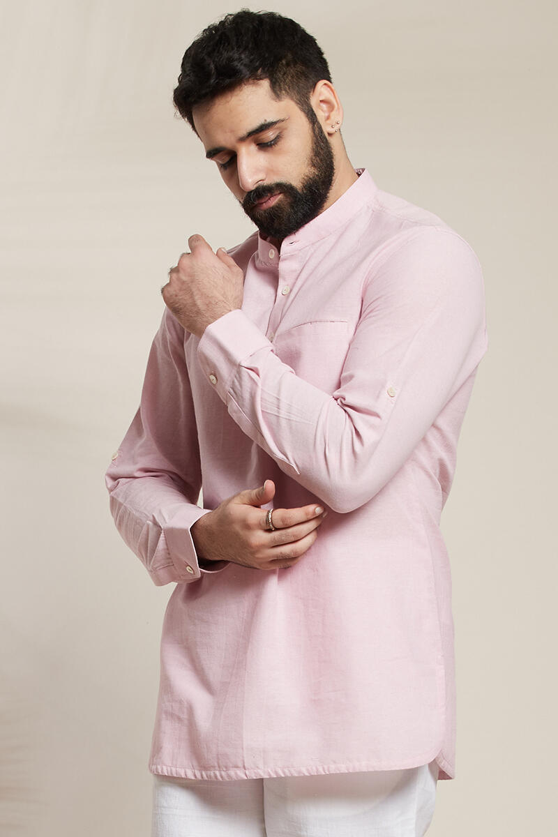 Pink Handcrafted Cotton Shirt