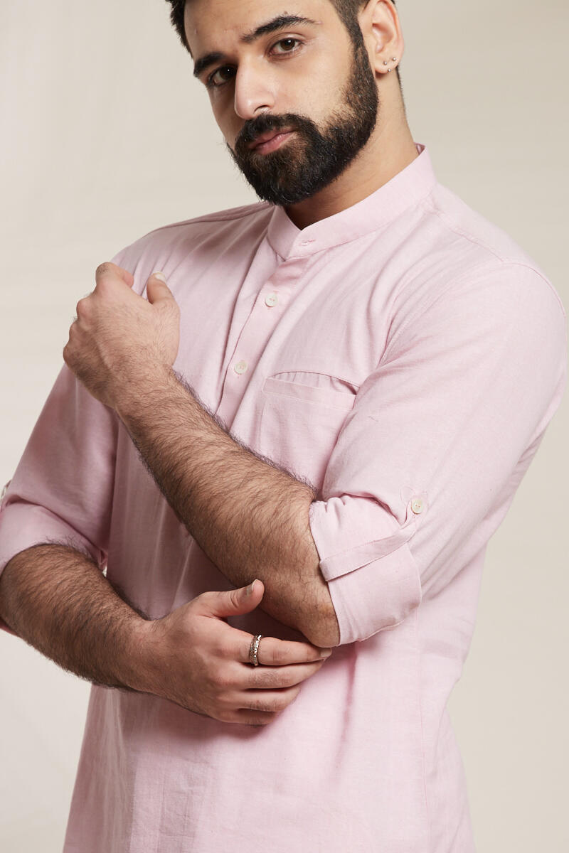 Pink Handcrafted Cotton Shirt