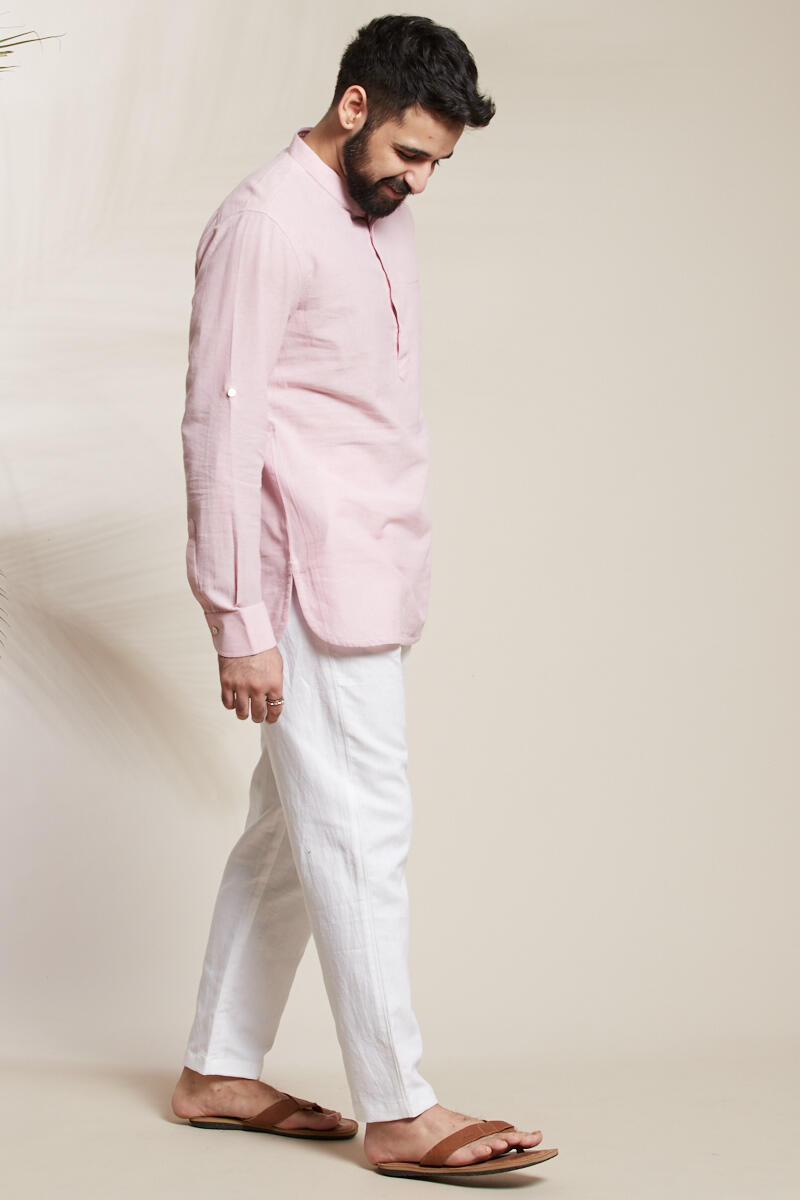 Pink Handcrafted Cotton Shirt