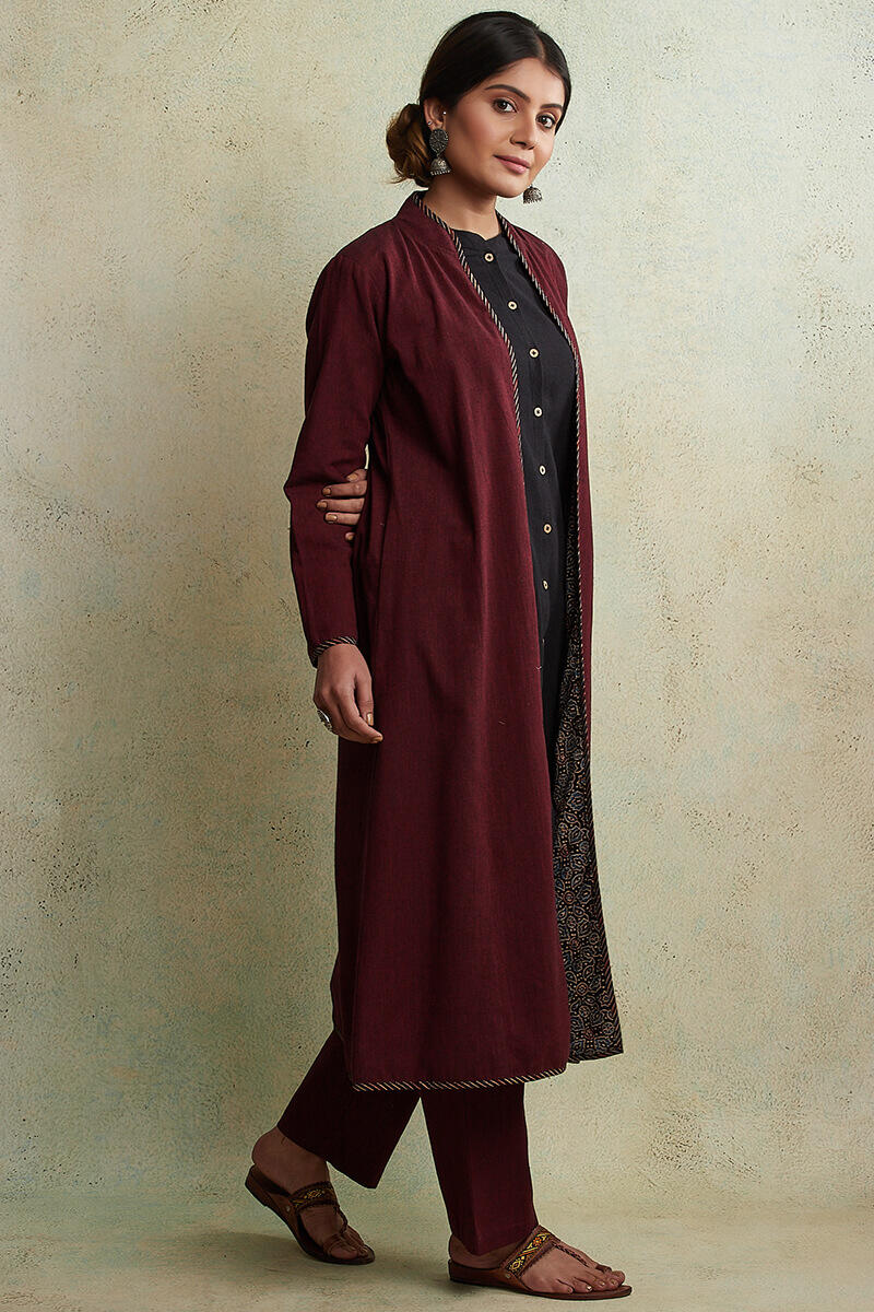 Ajrak Block Printed Cotton Long Jacket