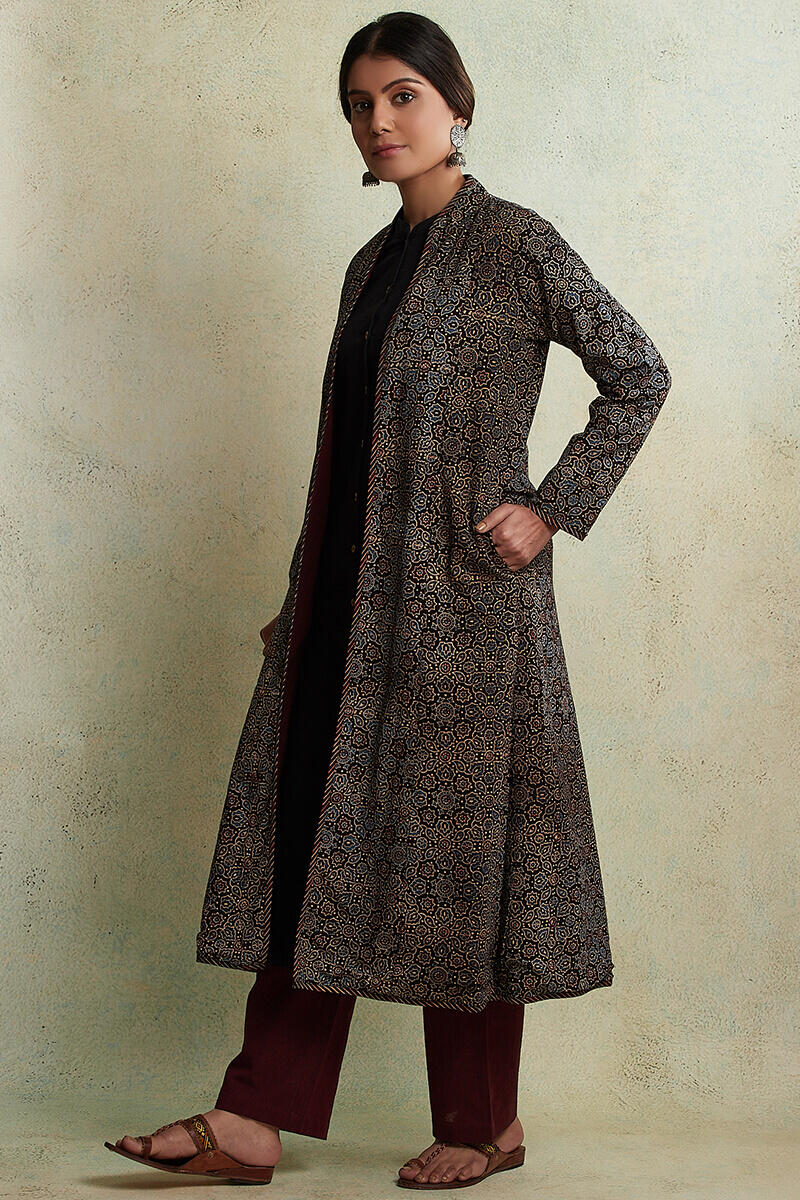 Ajrak Block Printed Cotton Long Jacket