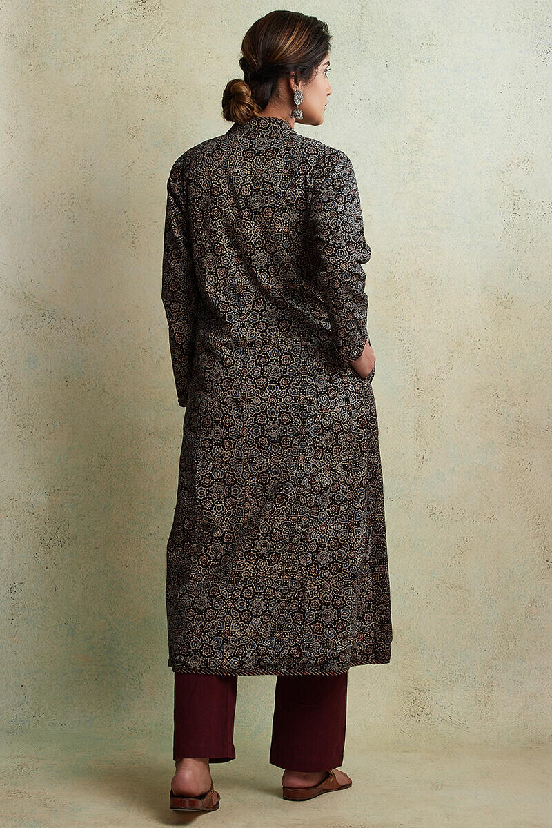 Ajrak Block Printed Cotton Long Jacket