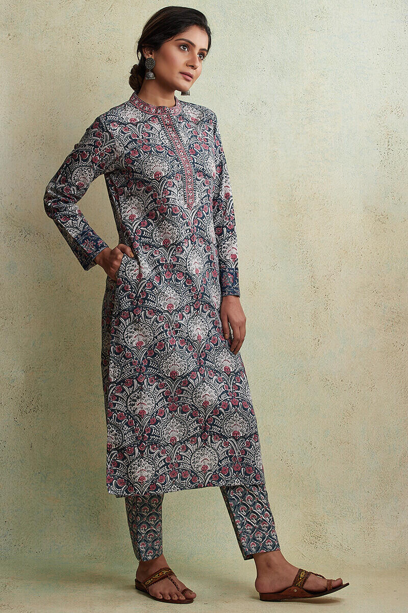 Sanganeri Block Printed Straight Cotton Kurta