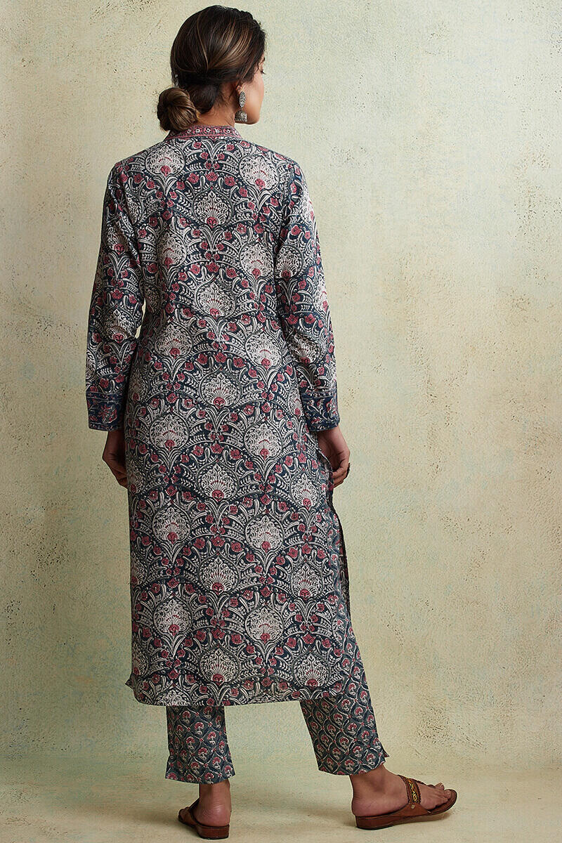 Sanganeri Block Printed Straight Cotton Kurta
