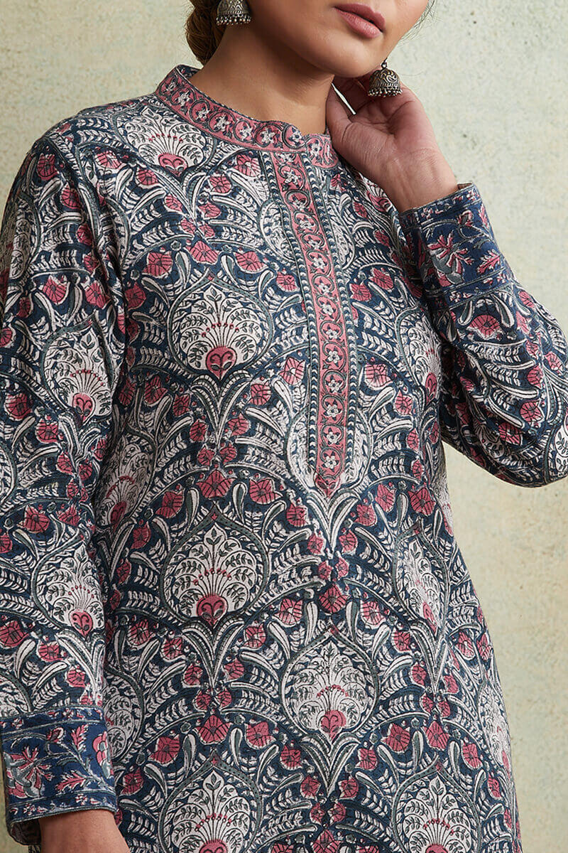 Sanganeri Block Printed Straight Cotton Kurta