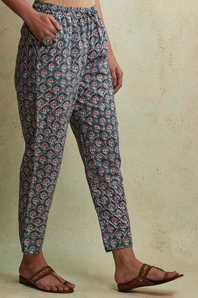 Sanganeri Block Printed Cotton Narrow Pants