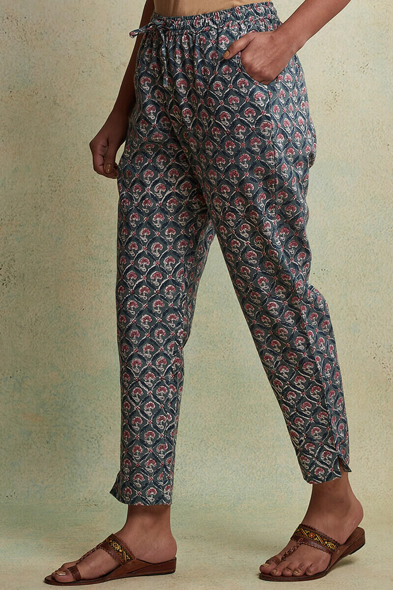 Sanganeri Block Printed Cotton Narrow Pants