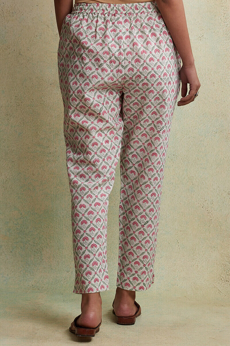 Sanganeri Block Printed Cotton Narrow Pants