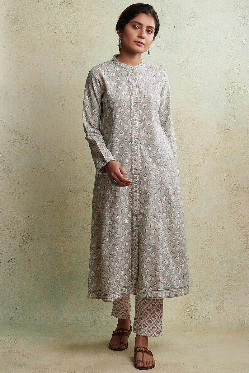 Sanganeri Block Printed Cotton Narrow Pants